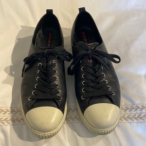 Men’s Prada Black Leather Sneakers